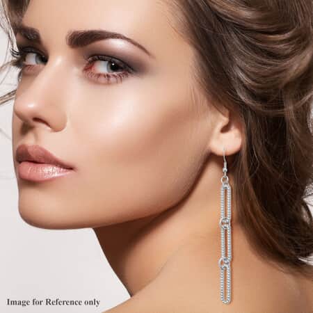 Earrings with chain and LC charm, LOLA COLLECTION