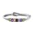 Multi Gemstone Bangle Bracelet in Stainless Steel (6.50 in) 5.75 ctw