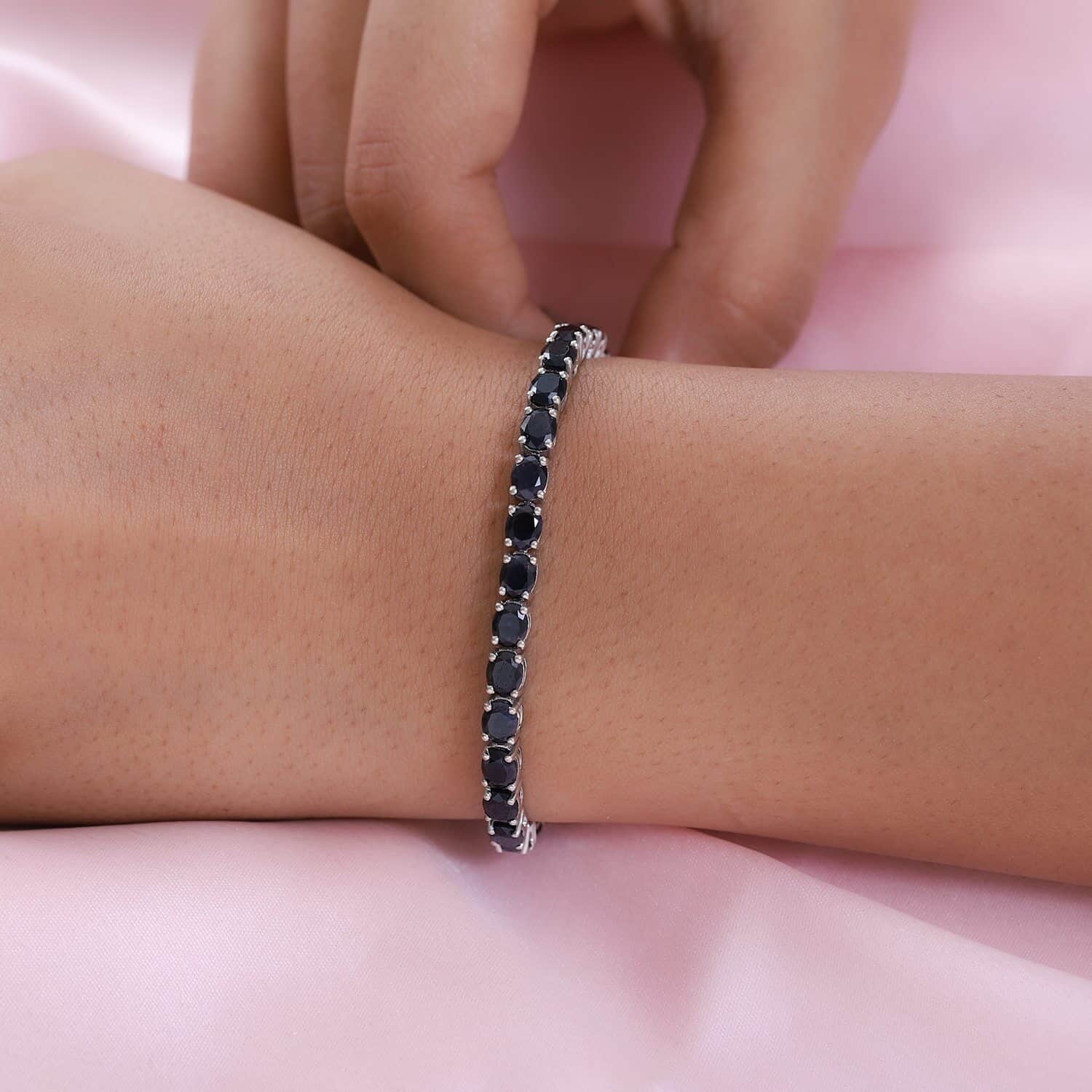 Black sapphire and silver bracelet - TigerLily Jewellery