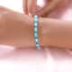 American Natural Sleeping Beauty Turquoise and Malgache Neon Apatite Bracelet in Platinum Over Sterling Silver (6.50 In) 11.70 Grams 13.20 ctw image number 2