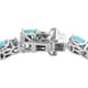 American Natural Sleeping Beauty Turquoise and Malgache Neon Apatite Bracelet in Platinum Over Sterling Silver (6.50 In) 11.70 Grams 13.20 ctw image number 3
