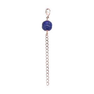 Lapis Lazuli Magnetic Lock with 2 Inches Extender Chain and and Lobster Lock in 14K RG Over Sterling Silver 2.00 ctw