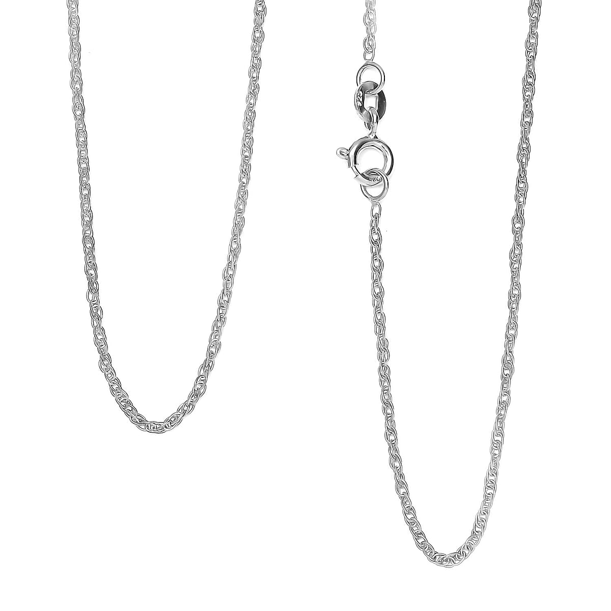 Buy Platinum Over Sterling Silver Rope Chain (20 Inches) (1.65 g) at