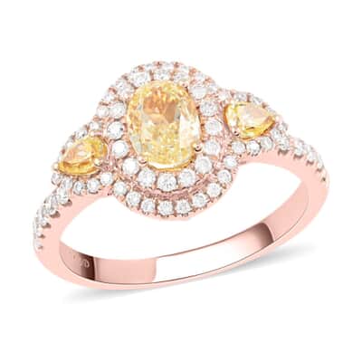 Ankur Treasure Chest Modani 14K Rose and Yellow Gold Natural Yellow and Pink Diamond Ring 4.30 Grams 1.50 ctw