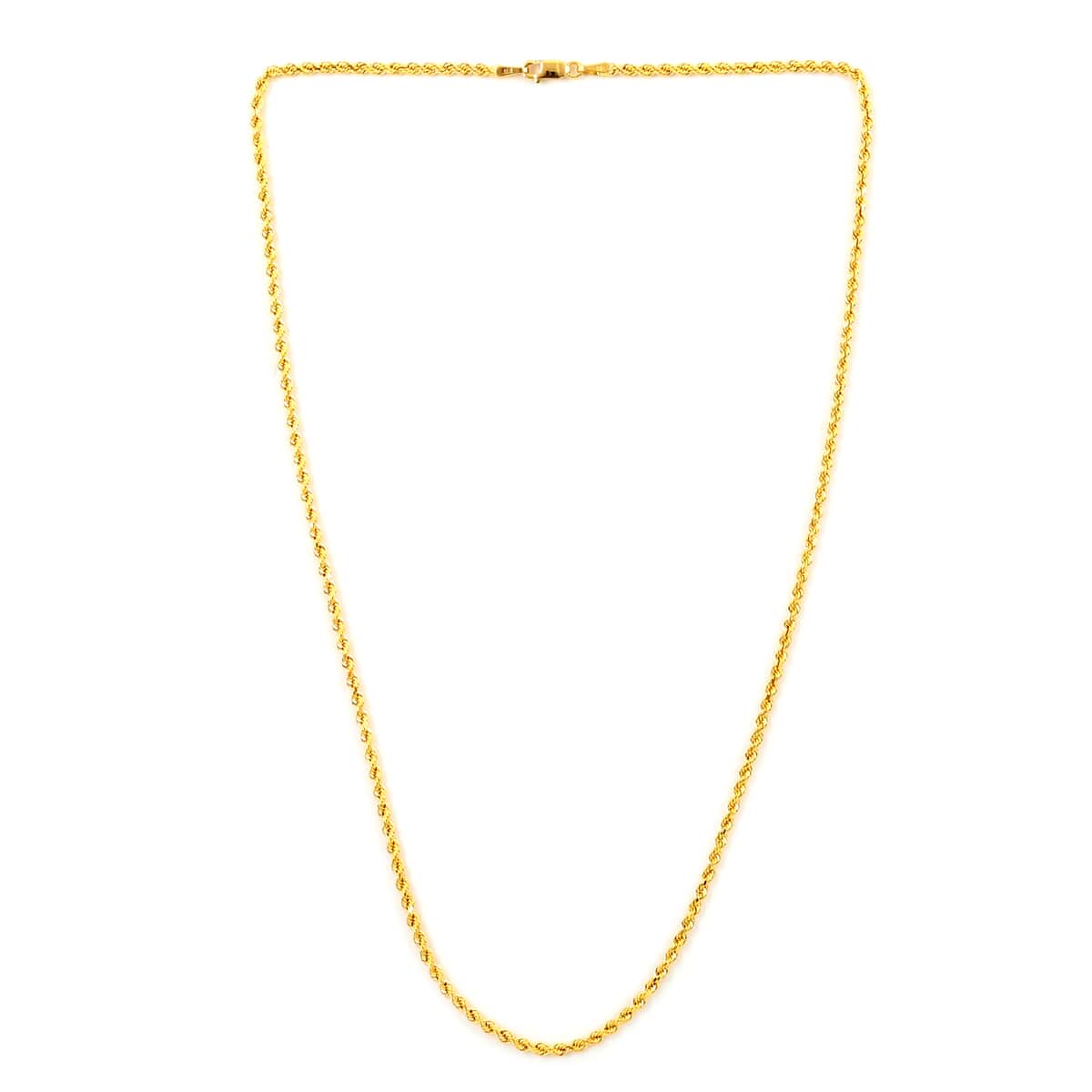 10K Yellow Gold 2mm Rope Chain Necklace 18 Inches 5.9 Grams image number 2