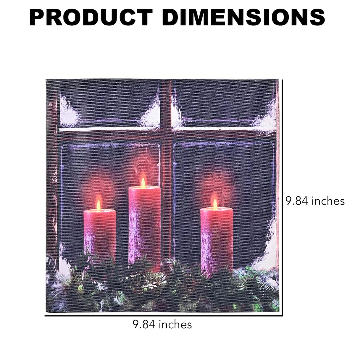 Multi Color Canvas 3-LED Night Candle Christmas Painting (2xAA Battery Not Included) image number 3