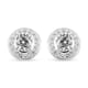 Because of You, Merry Christmas Jewelry Gift Set with Simulated Diamond Halo Stud Earrings in Sterling Silver 2.25 ctw image number 1