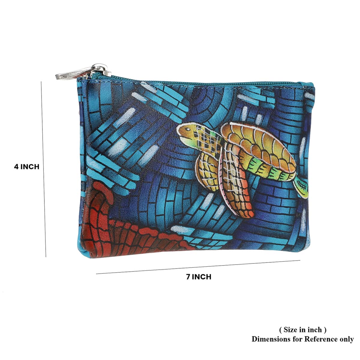 Buy Sukriti Blue Sea View Pattern Genuine Leather Applique Crossbody Bag  with Adjustable Shoulder Handle Strap at ShopLC.