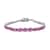 Ilakaka Hot Pink Sapphire (FF) Tennis Bracelet in Platinum Over Sterling Silver (7.25 In) 21.00 ctw