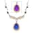 Color Change Fluorite and Multi Gemstone Necklace 18 Inches in Vermeil Yellow Gold and Rhodium Over Sterling Silver 15.25 ctw