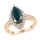 Luxoro 10K Yellow Gold AAA Teal Grandidierite and White Zircon Halo Ring (Size 10.0) 2.65 ctw image number 0