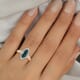 Luxoro 10K Yellow Gold AAA Teal Grandidierite and White Zircon Halo Ring (Size 10.0) 2.65 ctw image number 2