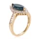 Luxoro 10K Yellow Gold AAA Teal Grandidierite and White Zircon Halo Ring (Size 10.0) 2.65 ctw image number 3