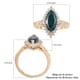 Luxoro 10K Yellow Gold AAA Teal Grandidierite and White Zircon Halo Ring (Size 10.0) 2.65 ctw image number 5
