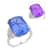 Color Change Fluorite and Diamond Ring in Rhodium Over Sterling Silver (Size 6.0) 16.00 ctw