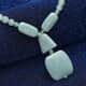 Green Aventurine Beaded Necklace 18-20 Inches in Silvertone 180.50 ctw image number 1
