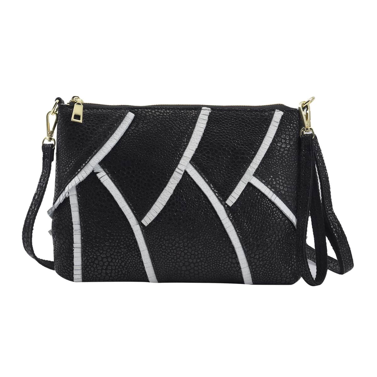 Buy Black Sheeny Heart Shape Tassel Clutch Bag for Women with