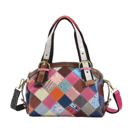 Buy CHAOS By Elsie Croco Diamond Pattern Genuine Leather Hobo Bag with  Handle Drop and Shoulder Strap at ShopLC.