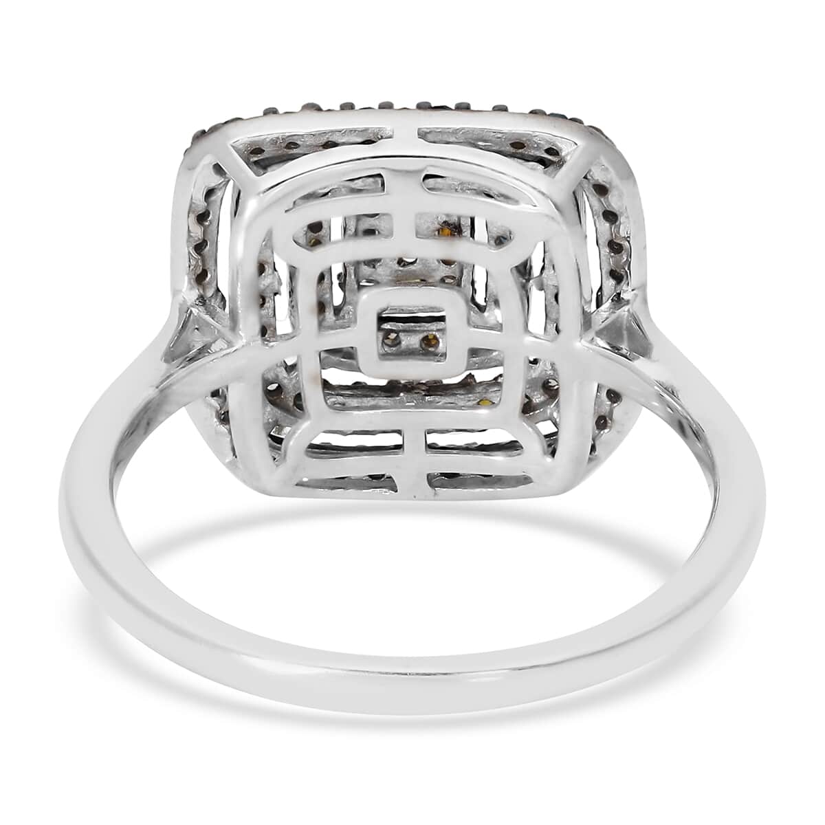Multi Diamond Ring in Rhodium and Platinum Over Sterling Silver (Size 8.0) 0.50 ctw image number 4