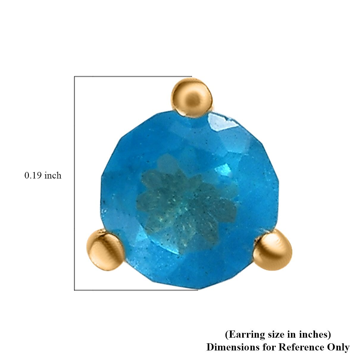 Buy Malgache Neon Apatite Solitaire Stud Earrings in Vermeil Yellow