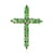 Luxoro 10K Yellow Gold Premium Tsavorite Garnet Cross Pendant 0.90 ctw
