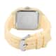 STRADA White Austrian Crystal Japanese Movement Ladies Watch White Square Dial and Chestnut Silicone Strap image number 5