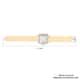STRADA White Austrian Crystal Japanese Movement Ladies Watch White Square Dial and Chestnut Silicone Strap image number 6