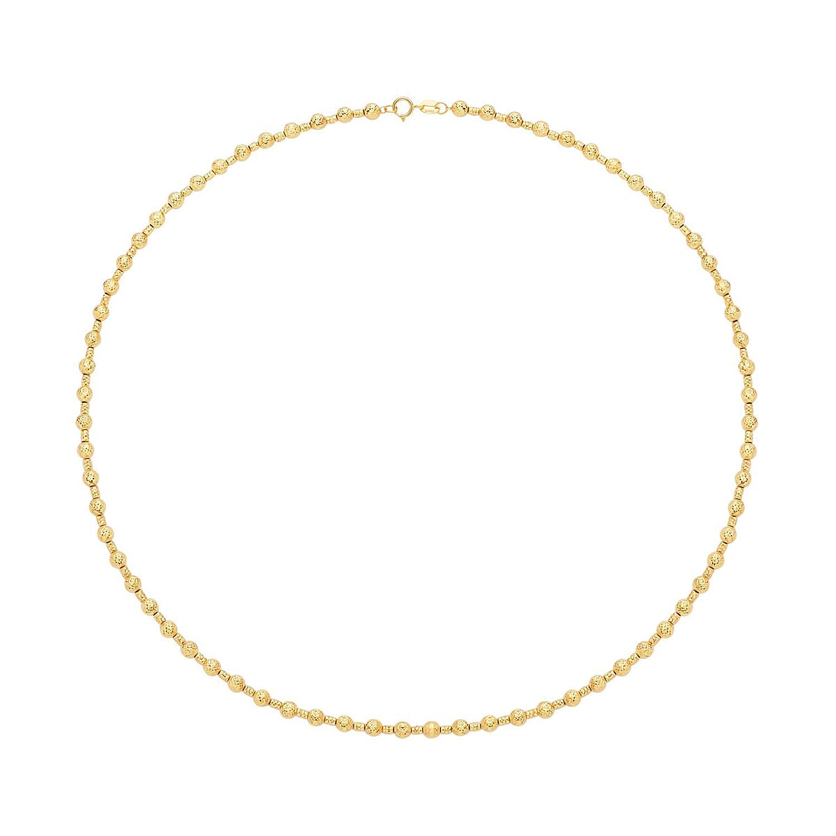 Buy 18K Yellow Gold Beaded Necklace DiamondCut Beaded Necklace