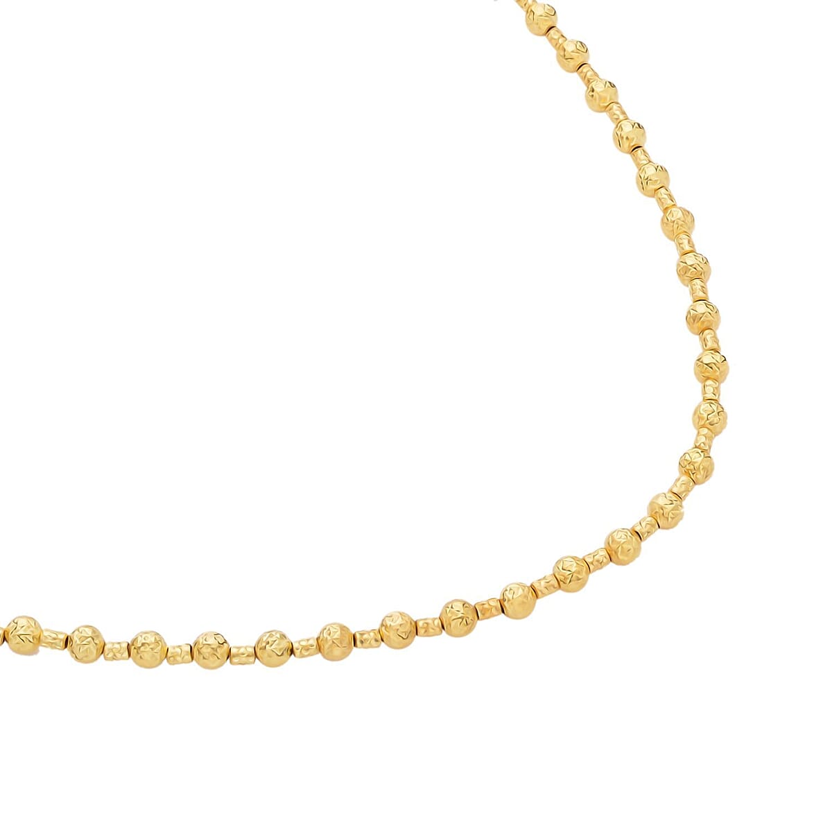 Buy 18K Yellow Gold Beaded Necklace DiamondCut Beaded Necklace