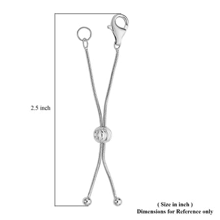 Sterling silver necklace extender for lever clasp in 2 - 4 inches