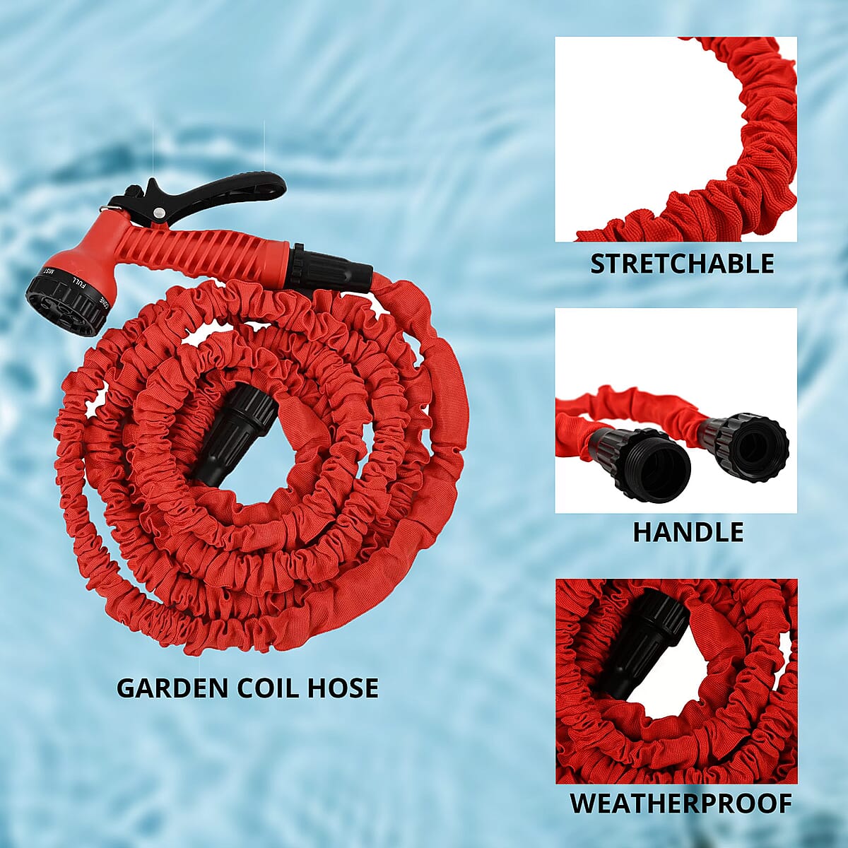 Buy Savannah 25ft Expanding Coil Hose Red/Black at ShopLC.