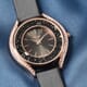 STRADA Japanese Movement Black and White Austrian Crystal, Heart Stardust Watch with Black Vegan Leather Strap (40mm) image number 1