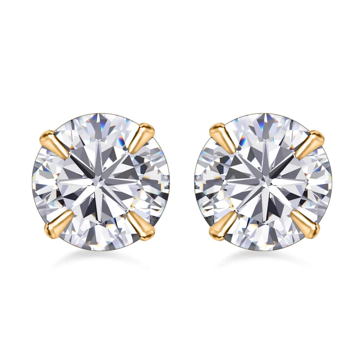 Buy 14K Yellow Gold Crystal Stud Earrings| Crystal Studs