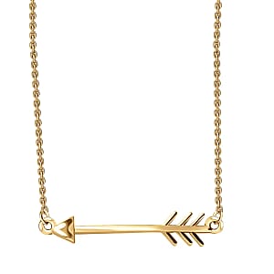 Vermeil YG Over Sterling Silver Arrow Necklace (18 Inches) (2.85 g)