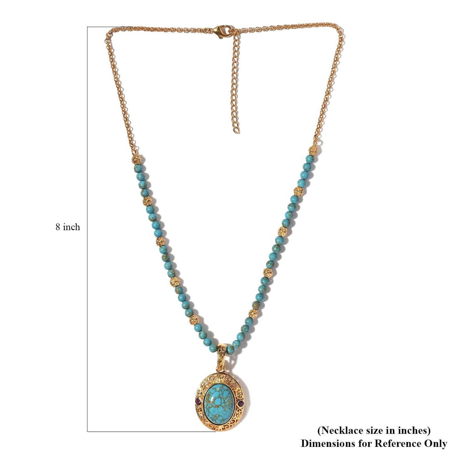Buy Mojave Blue Turquoise and Multi Gemstone Beaded Necklace 18-20