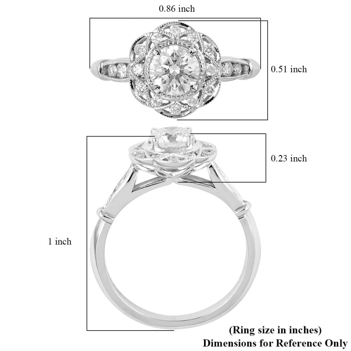 Buy Modani Eternal Beauty 950 Platinum G VS1 White Diamond Ring (Size 6 ...