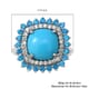 American Natural Sleeping Beauty Turquoise and Multi Gemstone Cocktail Ring in Platinum Over Sterling Silver (Size 10.0) 6.25 ctw image number 4