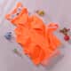 Orange Squirrel Pattern 100% Cotton Knitted Soft Hooded Toddler Baby Bath Towel | Cotton Bath Towel | Towel with Hood | Baby Towels | Bathroom Towels image number 1