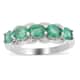 AAA Kagem Zambian Intense Green Emerald and Natural White Zircon Line Ring in Rhodium Over Sterling Silver (Size 8.0) 1.75 ctw image number 0