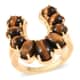 KARIS South African Tiger's Eye Horseshoe Ring in 18K YG Plated (Size 9.0) 4.25 ctw image number 0