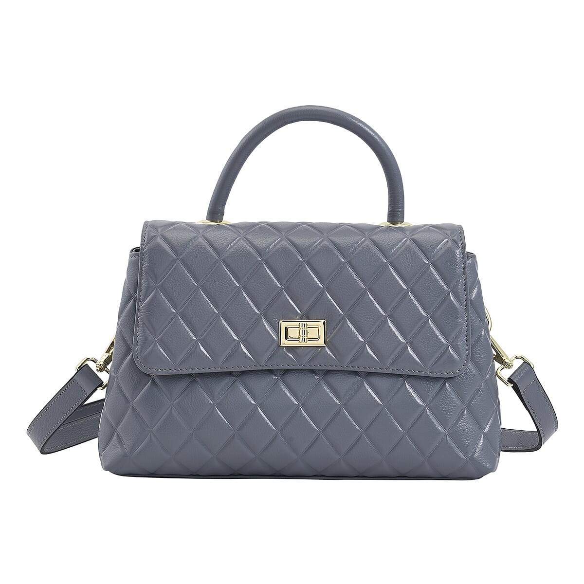 Buy Genuine Leather Tote Bag Gray Tote Bag Quilted Pattern Tote Bag