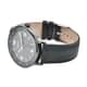 STRADA Japanese Movement Watch in Black Faux Leather Strap image number 4