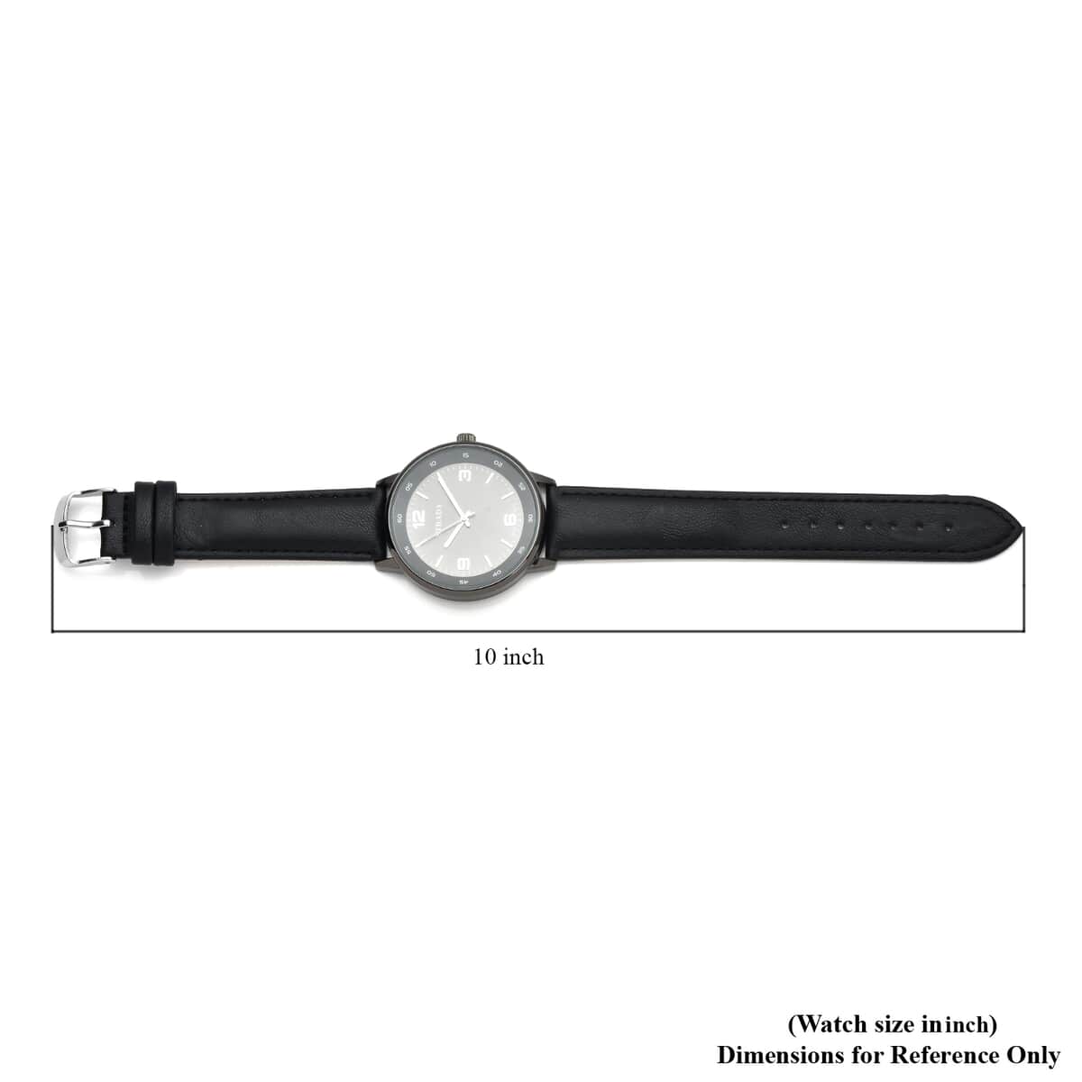 STRADA Japanese Movement Watch in Black Faux Leather Strap image number 6
