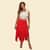 Tamsy Red Midi Skirt - L