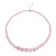Galilea Rose Quartz Beaded Necklace 18 Inches in Stainless Steel 197.50 ctw image number 0