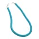 Turquoise Seed Beaded Necklace 20 Inches in Silvertone image number 0