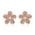 Natural Champagne and White Diamond Floral Earrings in Vermeil RG Over Sterling Silver 0.33 ctw