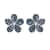 Blue and White Diamond Floral Earrings in Platinum Over Sterling Silver 0.33 ctw