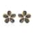 Green and White Diamond Floral Earrings in Vermeil YG Over Sterling Silver 0.33 ctw