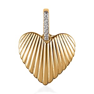 White Zircon Heart Charm in Vermeil YG Over Sterling Silver